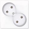 Розетка 2-м СП Simon 24 16А IP20 2х2P без защ. шторок механизм бел. Simon 2450457-030