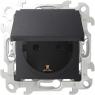 Розетка 1-м СП Simon 24 16А IP44 2P+E Push&Go механизм графит Simon 2420448-038