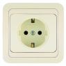 Розетка 1-м СП Mimoza 16А IP20 с заземл. керамика крем./крем. Makel 25008