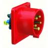 Вилка встраиваемая 32А 5п 3P+N+PE 6ч 400В IP44 75х75 Quick Connect Bals 282002