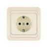 Розетка 1-м СП Mimoza 16А IP20 с заземл. крем./крем. Makel 25028