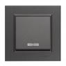 Выключатель 1-кл. СП Karea 10А IP20 дым. металлик с подсветкой Makel 56050021