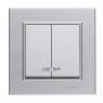 Выключатель 2-кл. СП Karea 10А IP20 сереб. Makel 56065003