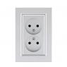 Розетка 2-м СП Karea 10А IP20 б/з сереб. Makel 56065017