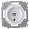 Розетка компьютерная 1-м СП Florence RJ45 кат.5E механизм бел. (1E20701300) OneKeyElectro 2172770