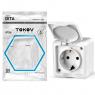 Розетка 1-м ОП Dita 16А IP54 250В с заземл. с крышкой бел. TOKOV ELECTRIC TKL-DT-R1Z-C01-IP54