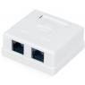 Розетка компьютерная 2-м ОП WR-WS-8P8C-C5E-2 RJ45 кат.5E неэкранир. Dual IDC бел. WRline 505216