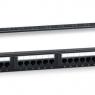 Патч-панель 19дюйм 1U кат.5E 24 порта RJ45 Dual IDC WR-PL-24-C5E-D с задним кабельным организатором черн. WRline 505208