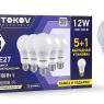 Набор ПРОМО лампа светодиодная 12Вт А60 3000К Е27 176-264В (Promo 5+1 шт) TOKOV ELECTRIC Promo-A60-E27-12-3K