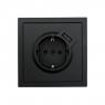 Розетка 1-мест. с/з+USB разъем СП ZIMA IP20 черн. бархат LEZARD 704-4288-181