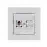 Розетка компьютерная CAT 5+гнездо Karea RIZZ бел. Makel 88001035