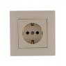 Розетка 1-м Karea RIZZ с заземл. керамика крем Makel 88010008