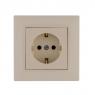 Розетка 1-м Karea RIZZ с заземл. крем Makel 88010028