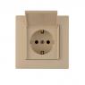 Розетка 1-м с крышкой Karea RIZZ с заземл. крем Makel 88010029