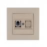 Розетка компьютерная CAT 5+гнездо Karea RIZZ крем Makel 88010035