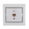 Розетка компьютерная 1-м СП Mira RJ45 бел./сер. LEZARD 701-0215-139