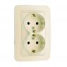 Розетка 2-м СП Lillium 16А IP20 с заземл. крем./крем. Makel 70282