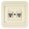 Розетка компьютерная 2-м СП Mimoza 16А IP20 крем./крем. Makel 25036