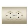 Розетка 2-м СП 1мод. Cosmo 16А IP20 с заземл. титаниум ABB 632-011400-907