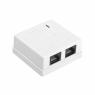 Розетка компьютерная 2-м ОП SB1-2-8P8C-C5e-WH RJ45 (8P8C) кат.5E Dual IDC Hyperline 430234