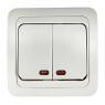 Выключатель 2-кл. СП Classico 2123 10А IP20 с подсветкой бел. ASD / IN HOME 4680005959877