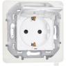 Розетка 1-м СП Inspiria 16А IP44 250В 2P+E защ. шторки с крышкой немецк. стандарт механизм бел. IEK 673740