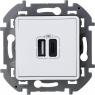 Устройство зарядное Inspiria с 2-мя USB разьемами A и C 240В/5В 3000мА бел. IEK 673760