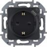 Розетка 1-м СП Inspiria 16А IP20 250В 2P+E немецк. стандарт с заряд. устройством USB тип C 1.5А 5В механизм антрацит IEK 673773