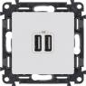 Розетка USB 2-м Valena Life 240В/5В 2400мА с лицев. панелью механизм бел. Leg 753412