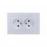 Розетка 2-м СП AtlasDesign 16А IP20 без заземл. в сборе жемчуж. SE ATN000420