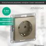 Розетка 1-м СП AtlasDesign 16А IP20 с заземл. защ. шторки механизм шампань SE ATN000545
