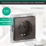 Розетка 1-м СП AtlasDesign 16А IP20 с заземл. механизм мокко SE ATN000643