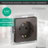Розетка 1-м СП AtlasDesign 16А IP20 с заземл. защ. шторки механизм мокко SE ATN000645