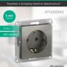Розетка 1-м СП AtlasDesign 16А IP20 с заземл. механизм сталь SE ATN000943