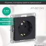 Розетка 1-м СП AtlasDesign 16А IP20 с заземл. механизм карбон SE ATN001043