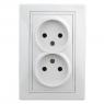 Розетка 2-м СП Plano 1-204-01 16А IP20 250В 2х2P бел. Intro Б0053904
