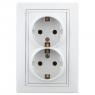 Розетка 2-м СП Plano 1-205-01 16А IP20 250В 2х2P+E Schuko бел. Intro Б0053915