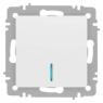 Выключатель 1-кл. СП Accent 6-102-01М 10А IP20 250В с подсветкой AL/CU бел. матов. Intro Б0063466