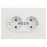 Розетка 2-м СП Accent 6-205-01М 16А IP20 250В 2P+E Schuko AL/CU бел. матов. Intro Б0063487