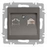 Розетка компьютерная 1-м СП Accent 6-303-09 RJ45 IP20 титан Intro Б0063642
