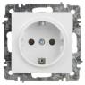Розетка 1-м СП Accent 6-202-01 16А IP20 250В 2P+E Schuko AL/CU бел. Intro Б0063678