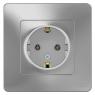Розетка 1-м СП Blanca 16А IP20 250В с заземл. без защ. шторок алюм. SE BLNRS001013