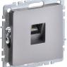 Розетка компьютерная СП RJ45 кат.5E BRITE РК10-БрС механизм сталь IEK BR-K10-1-K46