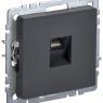 Розетка компьютерная СП RJ45 кат.5E BRITE РК10-БрГ механизм графит IEK BR-K10-1-K53