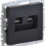 Розетка компьютерная двойн. СП RJ45 кат.5E BRITE РК10-2-БрЧ механизм черн. IEK BR-K20-1-K02