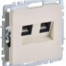 Розетка компьютерная двойн. СП RJ45 кат.5E BRITE РК10-2-БрКр механизм беж. IEK BR-K20-1-K10