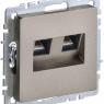 Розетка компьютерная двойн. СП RJ45 кат.5E BRITE РК10-2-БрШ механизм шампань IEK BR-K20-1-K37
