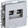 Розетка компьютерная двойн. СП RJ45 кат.5E BRITE РК10-2-БрА механизм алюм. IEK BR-K20-1-K47