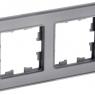 Рамка 2-м BRITE РУ-2-2-БрСе стекло сер. IEK BR-M22-G-K03