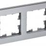 Рамка 2-м BRITE РУ-2-1-БрА металл алюм. IEK BR-M22-M-K47